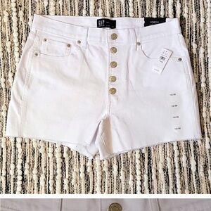 GAP Women's White Denim high waisted Shorts